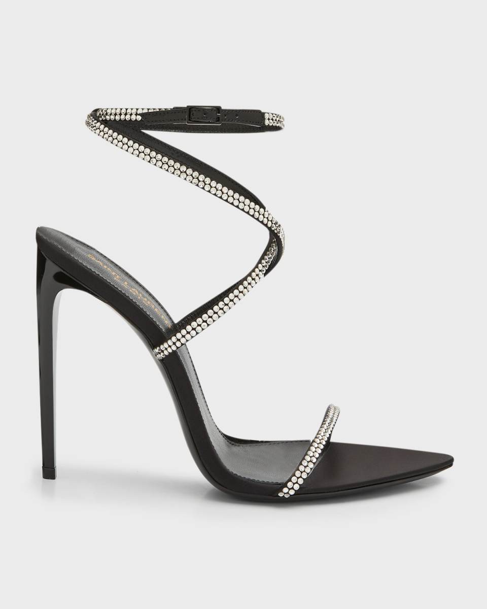 Gippy Crystal Ankle-Strap Sandals